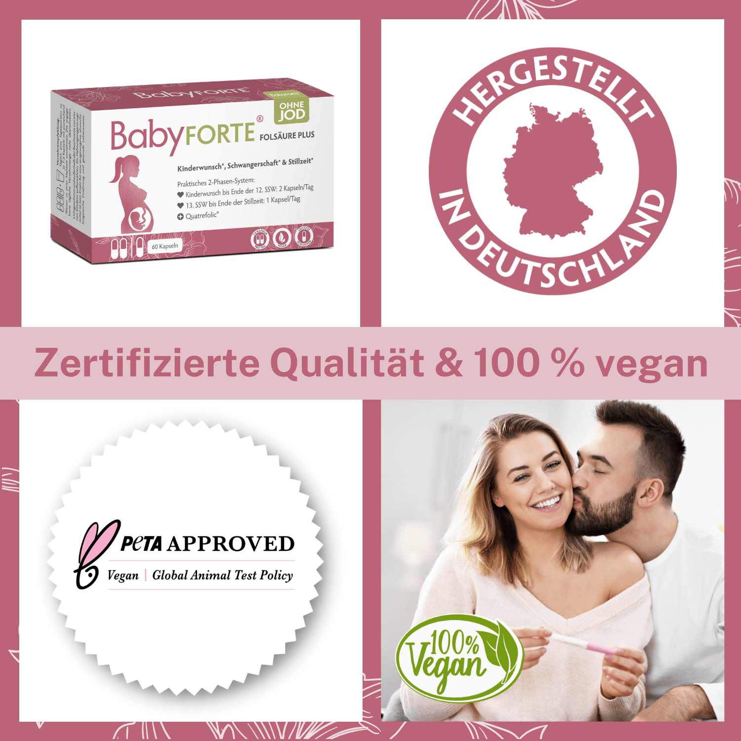 BabyFORTE FolsäurePlus ohne Jod, 2 Phasen System, Vorbereitung, 1. Trimester, 2. Trimester, Stillzeit