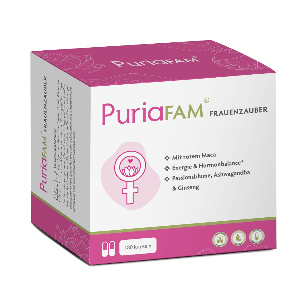 PuriaFAM Frauenzauber, 180 Kapseln, Vorderseite Verpackung