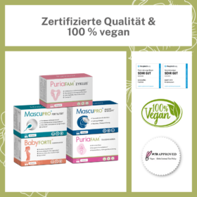 BabyFORTE Kinderwunsch Komplett-Paket Vorteile und Siegel